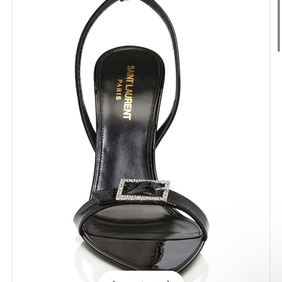 Saint Laurent Glossy Black Heels with Buckle - Picture 3 of 6